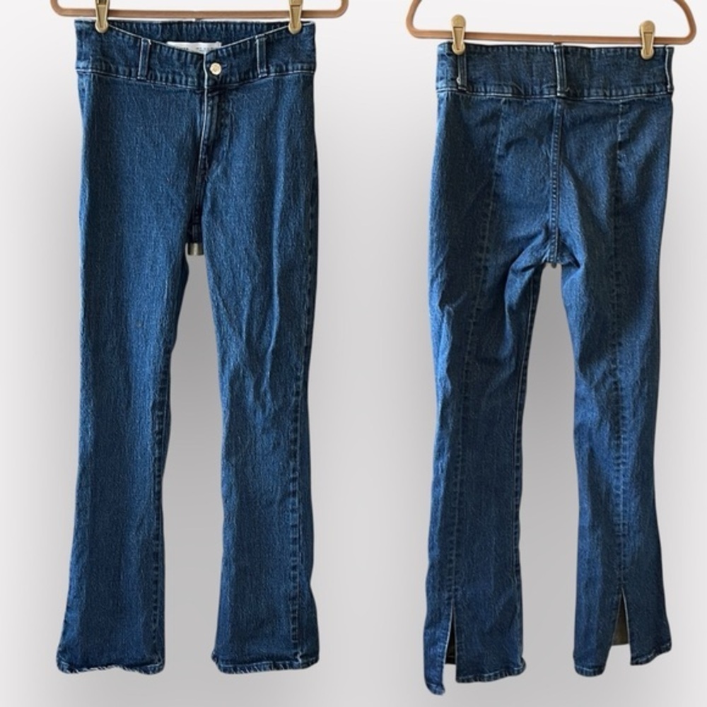 🎭🥑Zara Bershka High Waist Split Hem Denim Jeans – Size 6